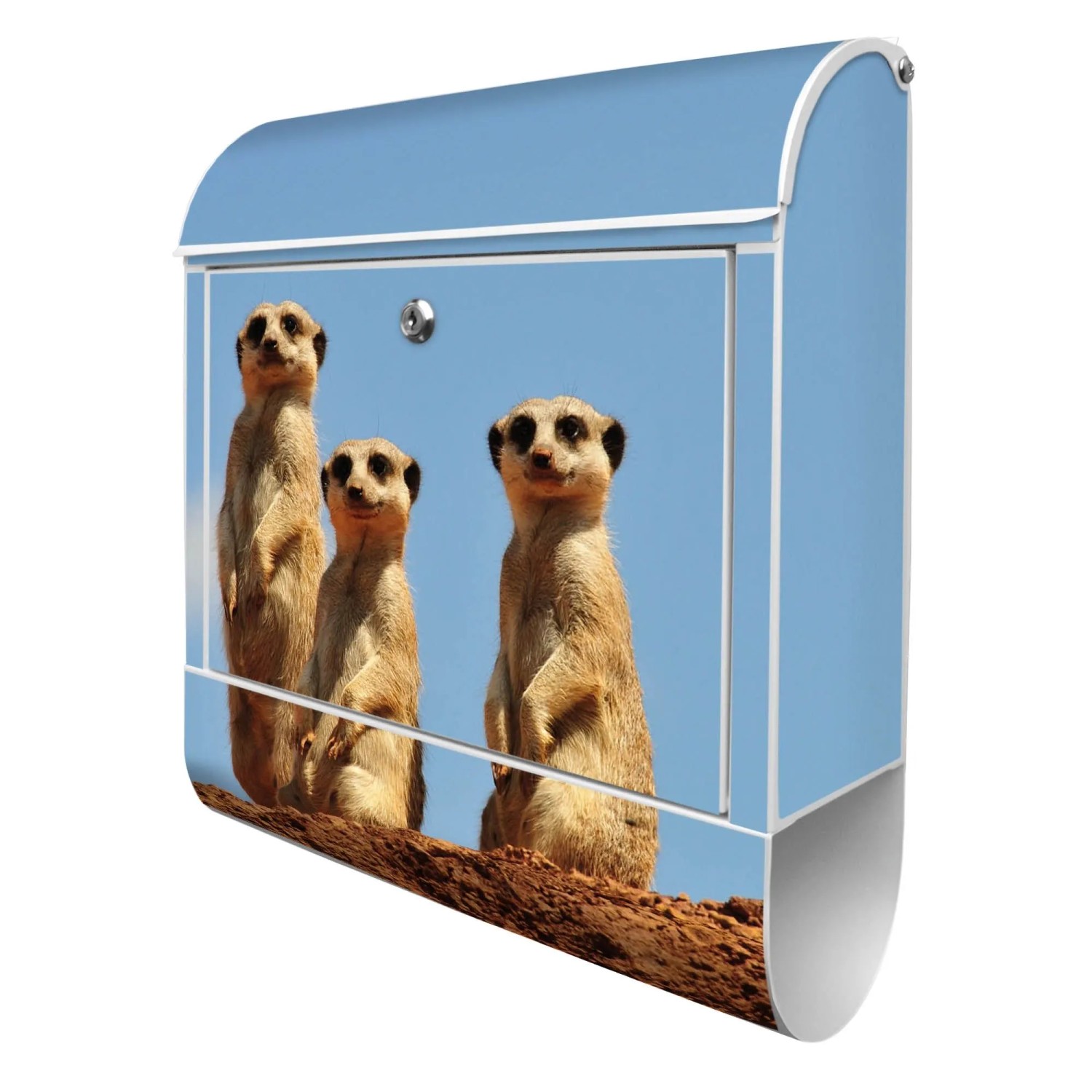 Banjado Design Briefkasten Weiß Pulverbeschichtet 39x47x14cm 2 Schlüssel Mi günstig online kaufen