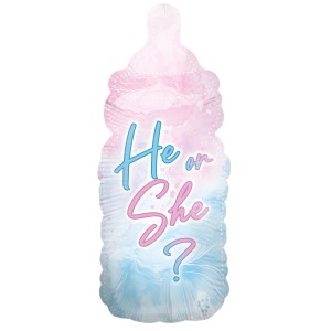 Party Factory Folienballon Gender Reveal Rosa Babyflasche Ø 103 cm