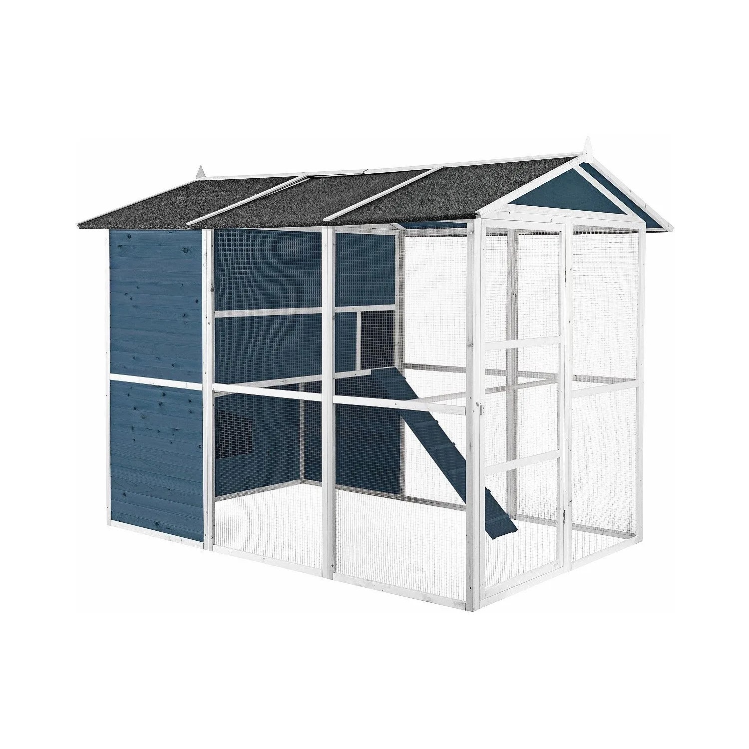 Vente-unique Hühnerstall Feras Blau 266 cm
