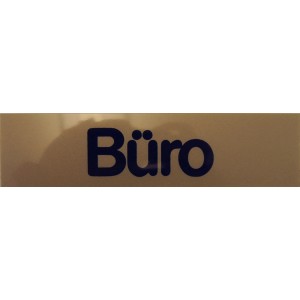 Selbstklebendes Büro Schild aus Kunststoff, 40x160mm.