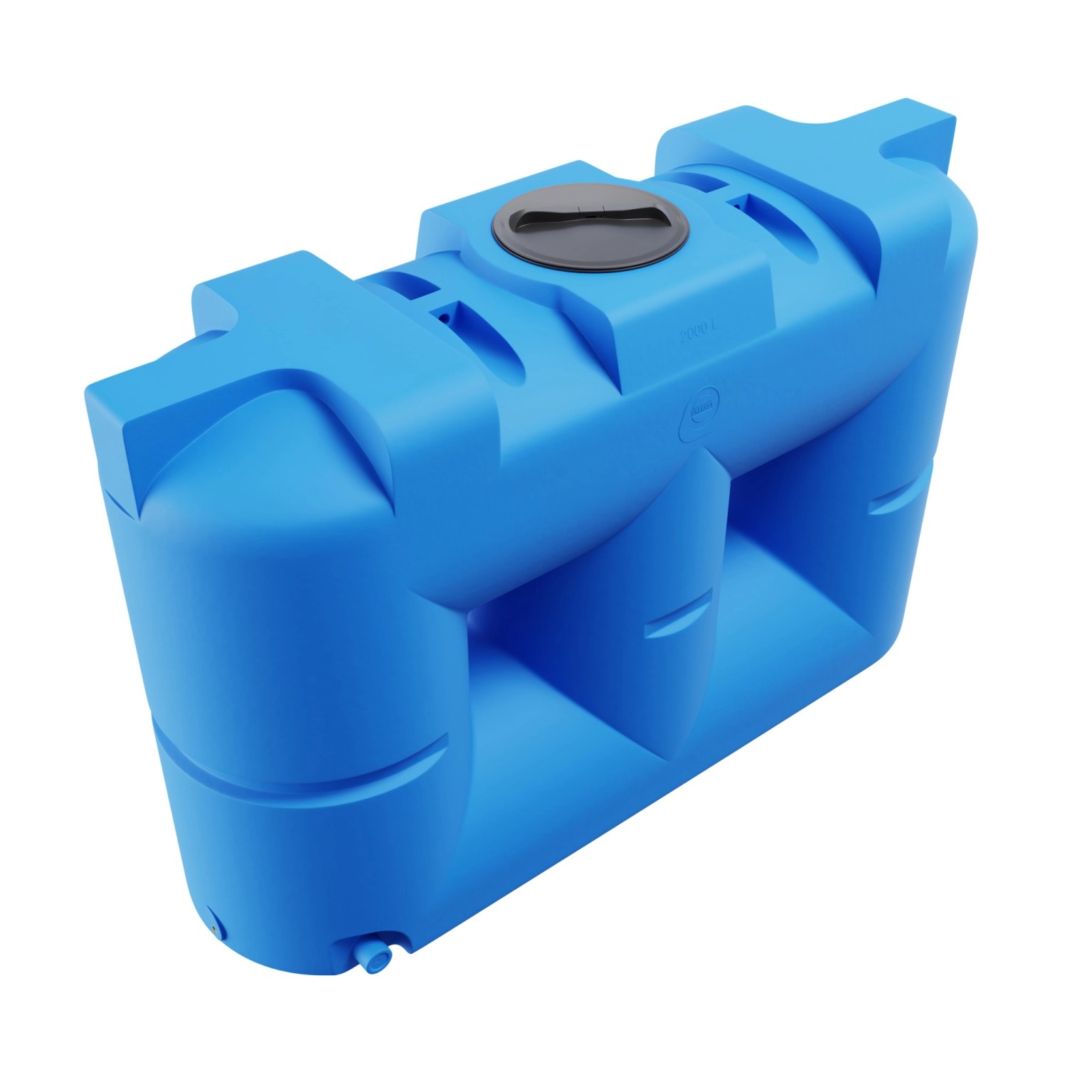 KMND 2000L Flach Trinkwasser Wassertank Blau