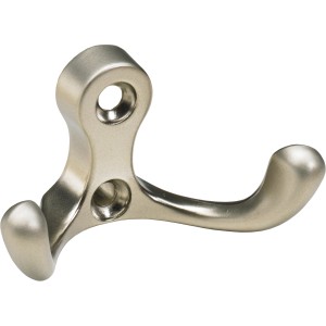 Hettich Mantelhaken, vernickelt matt, aus Zinkdruckguss. Garderobenhaken für Wandmontage.