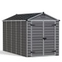 Palram Canopia Gerätehaus Skylight 1.9 x 3.8 in Anthrazit: Metall Gerätehaus mit Doppeltür.
