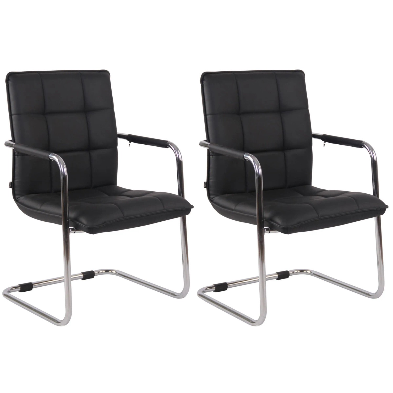 Clp 2er Set Stühle Gandia Kunstleder Schwarz/Chrom