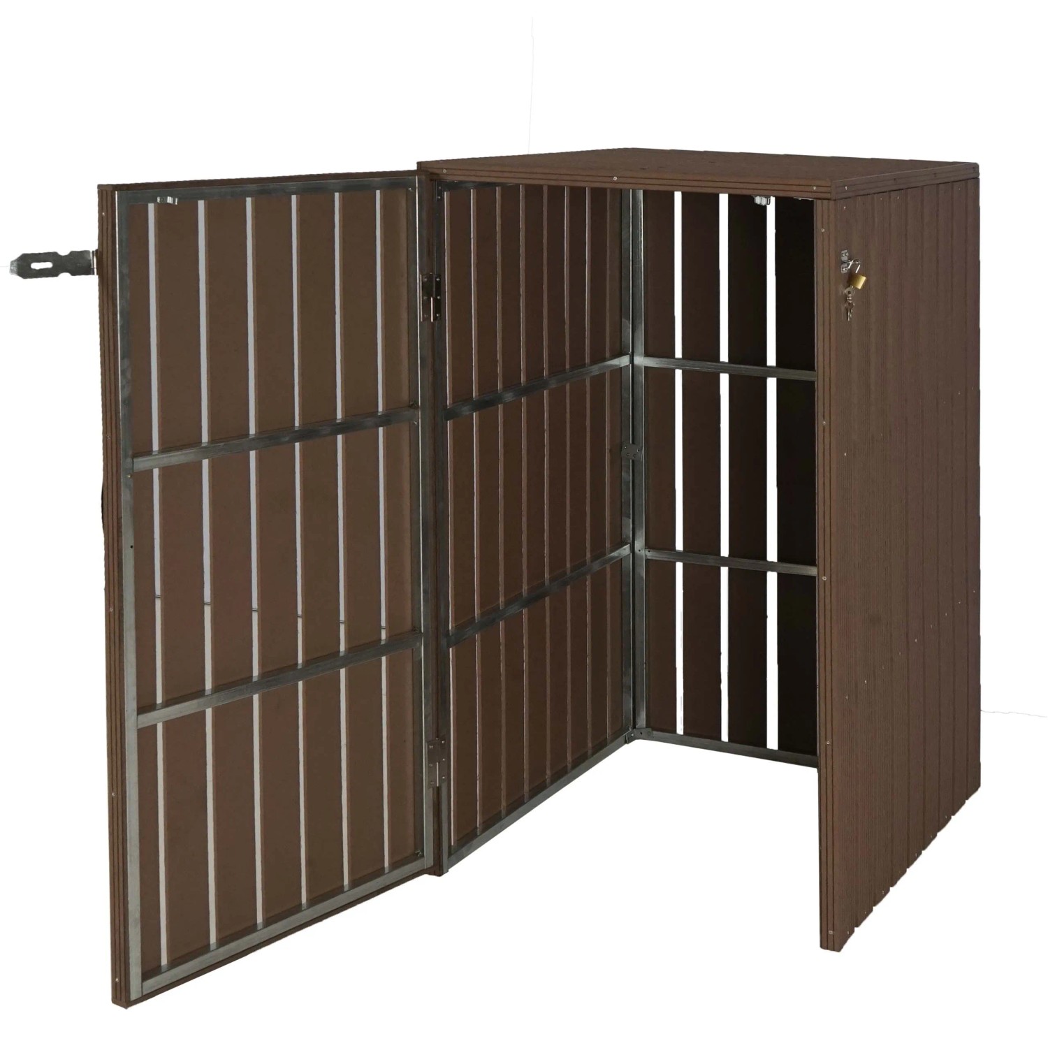 Proregal XL 1er-/2er-WPC-Mülltonnenverkleidung HxBxT 115x77x97 cm Metall Ho günstig online kaufen