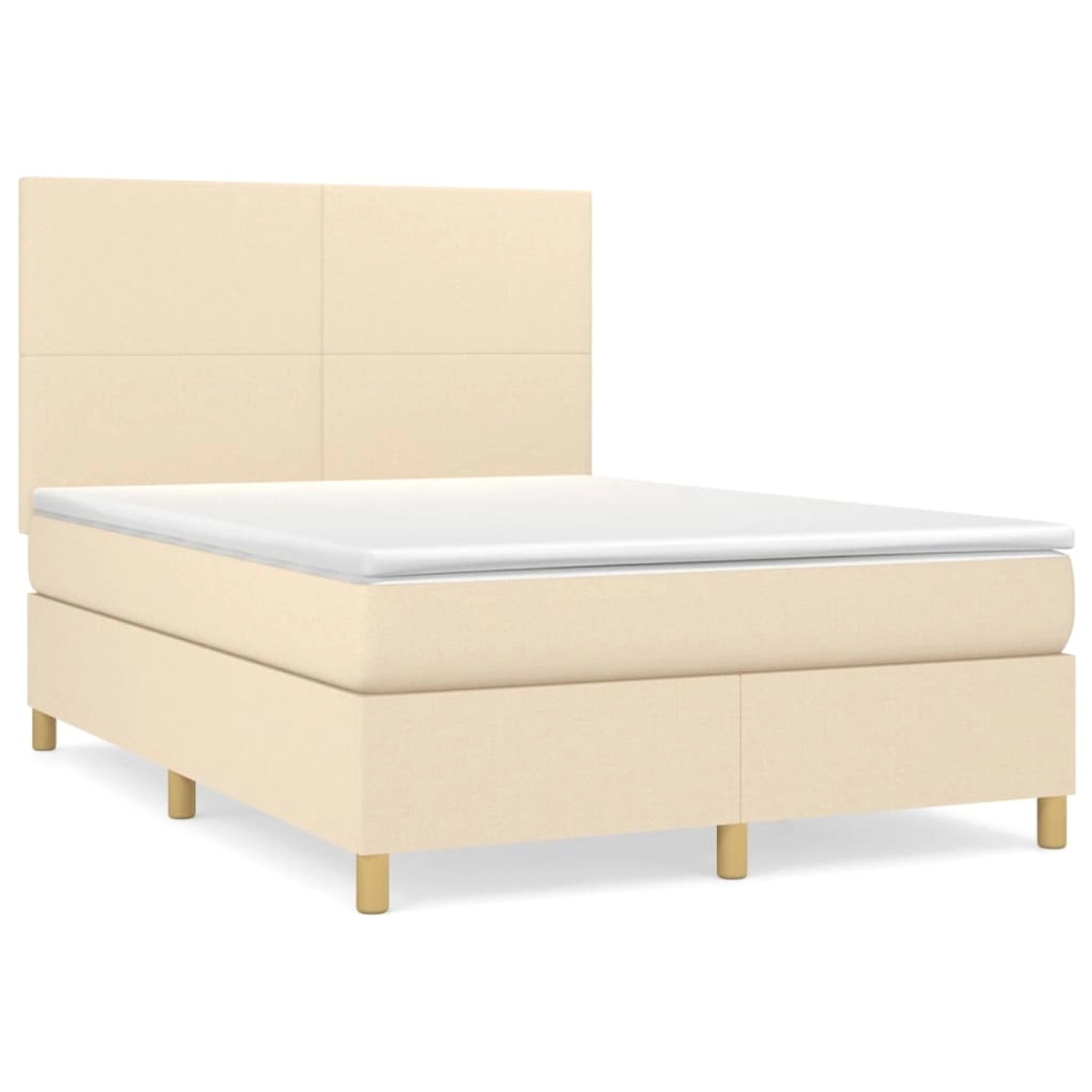 vidaXL Boxspringbett mit Matratze Creme 140x190 cm Stoff1397190 günstig online kaufen