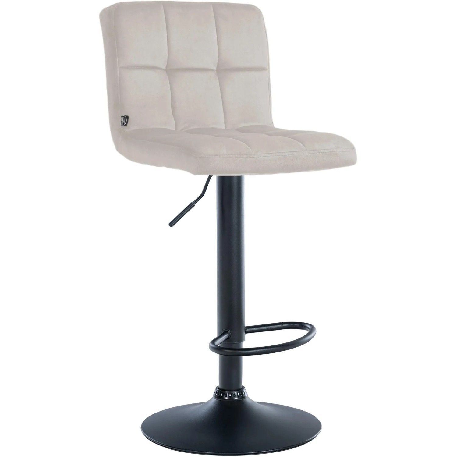 CLP Barhocker Peru Samt Creme/Schwarz