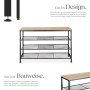 Tectake Schuhregal Portsmouth Industrial Style Holz und Stahl 100 x 30 50 x 72 50 cm Industrial Holz Hell Eiche Sonoma_3