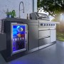 Buschbeck Outdoorküche Cambridge mit Gasgrill, Spüle und Getränkekühlschrank.