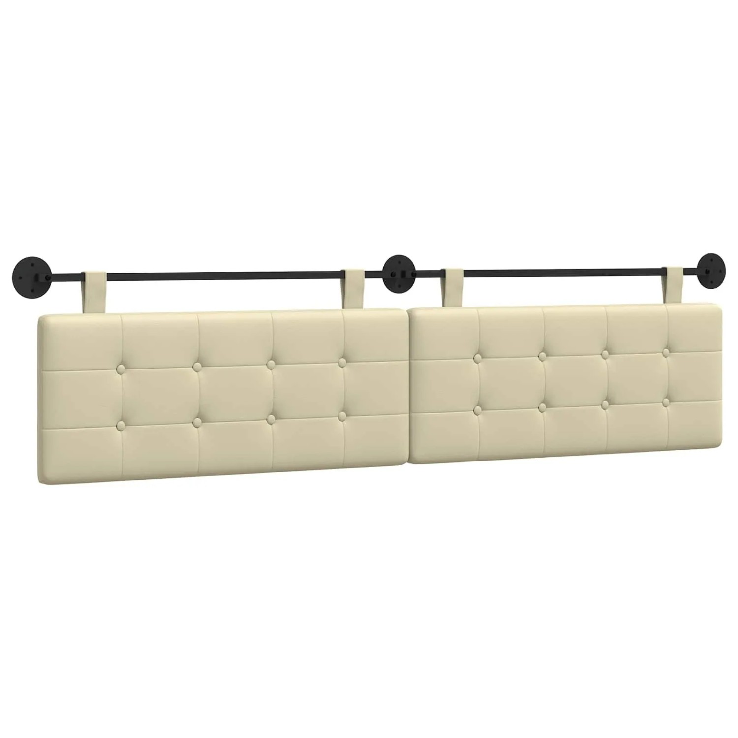 vidaXL Hängevorderseite Wandmontiert Creme 210 x 55 x 5 cm Kunstleder 42032003