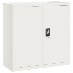 Weißer vidaXL Aktenschrank aus Stahl, 90x40x90 cm, mit abschließbaren Türen für Büro.