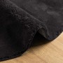 Detailansicht des schwarzen vidaXL Teppich HUARTE (140x200 cm) aus Polyester.