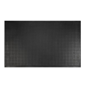 Schwarze KARAT Arbeitsmatte Bubble aus Naturgummi, 90x120 cm, Anti-Ermüdungsmatte mit Noppen.