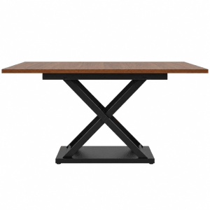 Merax Ausziehbarer Esstisch 120-160x80cm  Walnussoptik  Kreuzgestell Schwarz