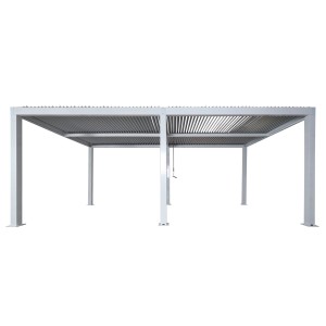Proregal Carport HxBxT 220x583x301 cm 11cm-Aluminium-Gestell Regenrinne Sturmfest 3x6m Weiß Autoüberdachung Garage Unterstand