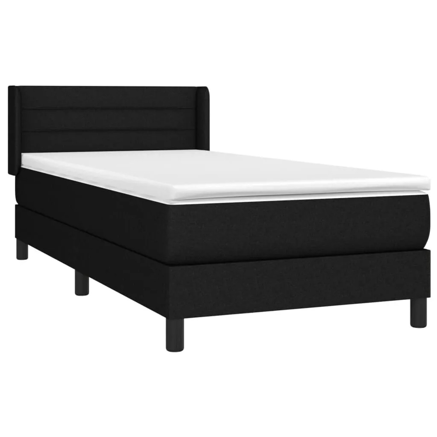 vidaXL Boxspringbett mit Matratze Schwarz 90x200 cm Stoff 3129763 günstig online kaufen