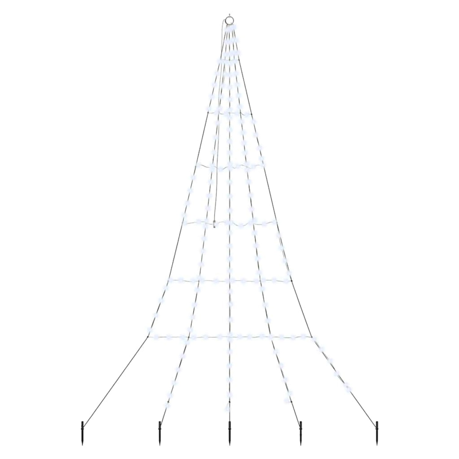vidaXL LED Weihnachtsbaum mit Erdspießen Kaltweiß 300 cm Metall 42018742
