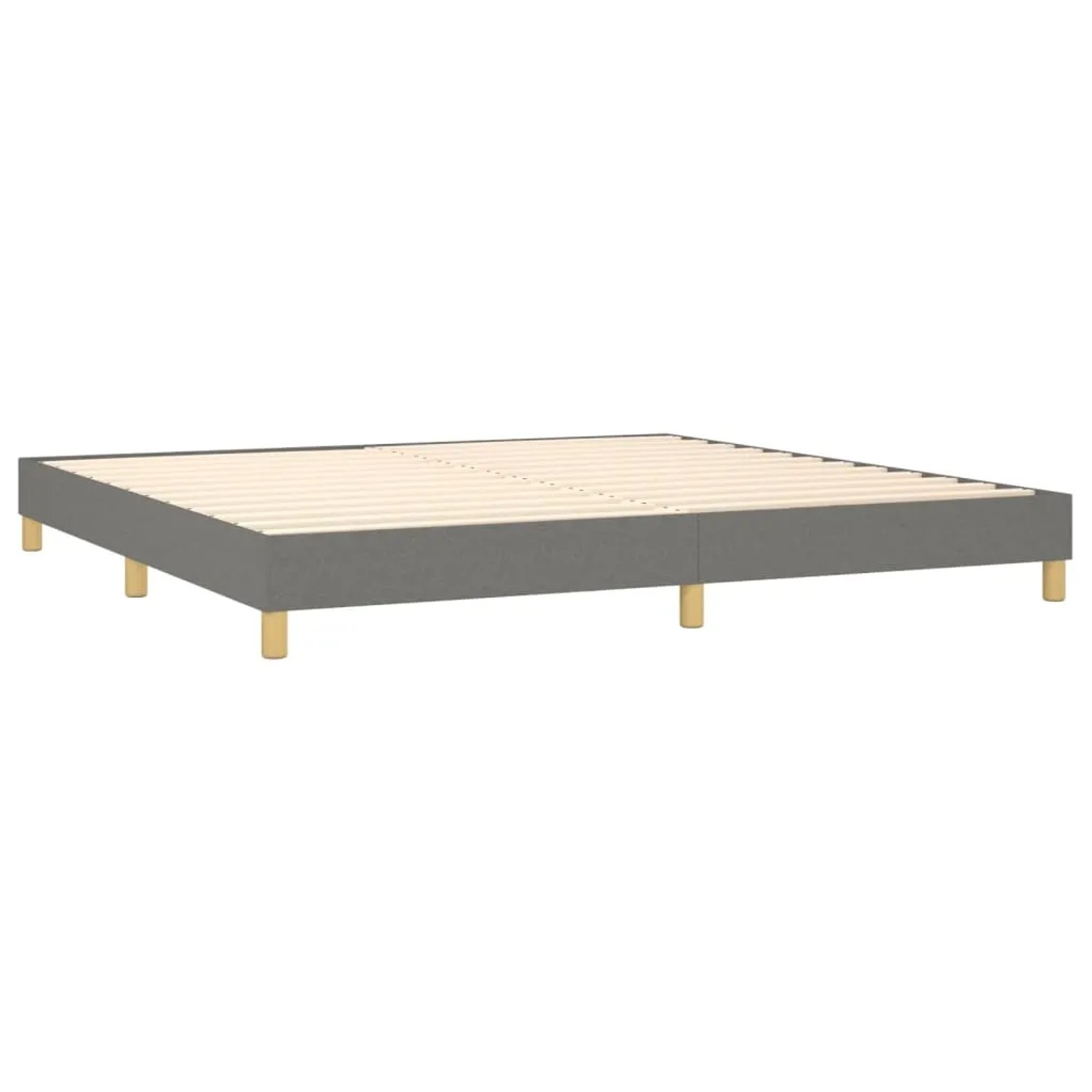 Boxspringbett vidaXL, dunkelgrau, 200x200 cm, Stoffbezug. Bettrahmen ohne Matratze.