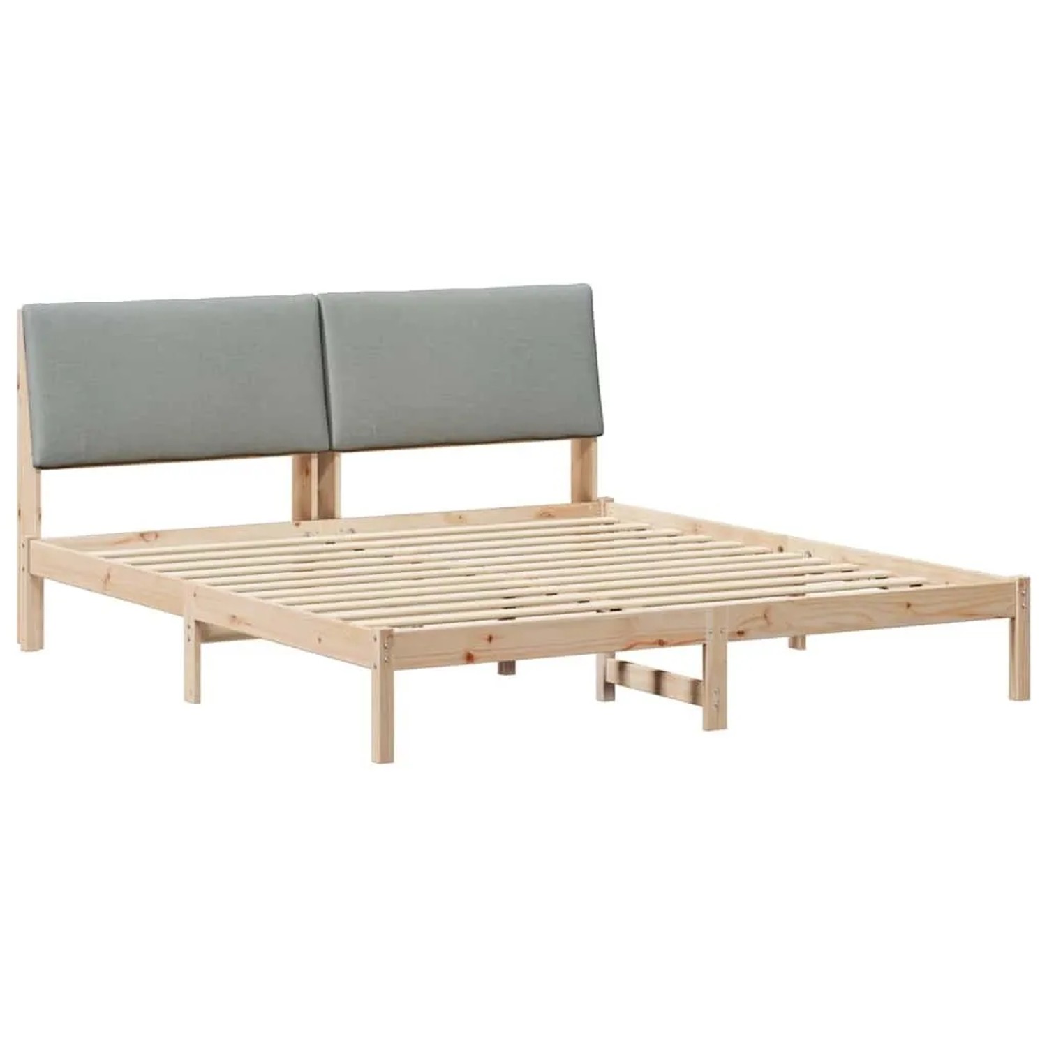 vidaXL Bettgestell Braun und Hellgrau 200 x 200 cm Massivholz Kiefer 339435 günstig online kaufen