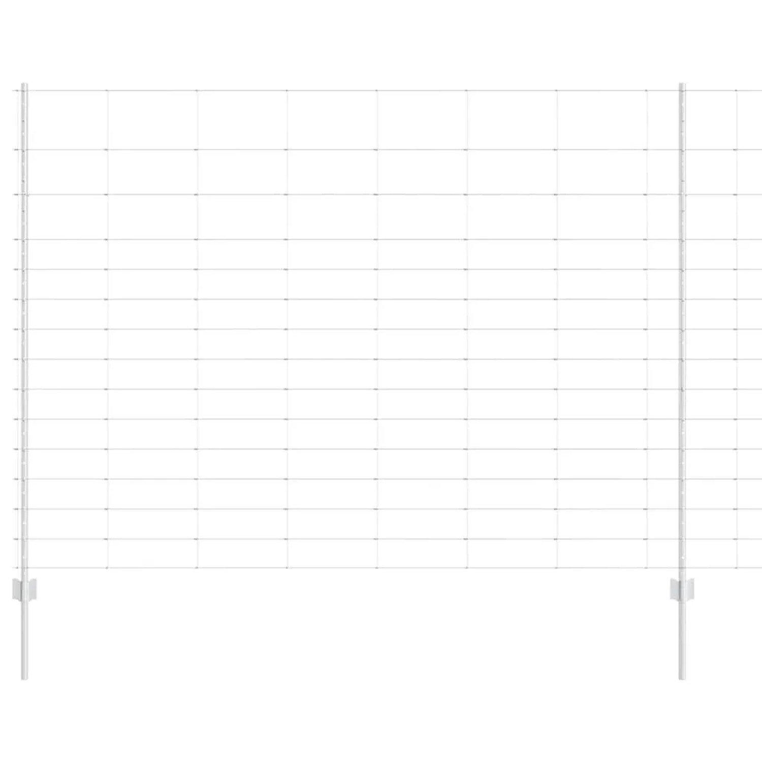 vidaXL Zaun mit Pfosten Silber 1,6 x 50 m Stahl 3337163 günstig online kaufen