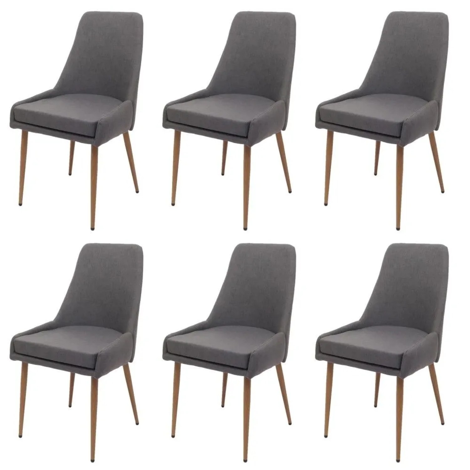 MCW Esszimmerstuhl O27 6er-Set Dunkelgrau
