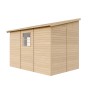 Timbela Gartenhaus M339A aus Holz, 6 m², mit Seitenwand und Fenster. Gerätehaus für den Garten.
