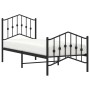 Schwarzes Metallbettgestell 75x190 cm mit Kopf- und Fußteil für Jugendzimmer oder Gästezimmer.