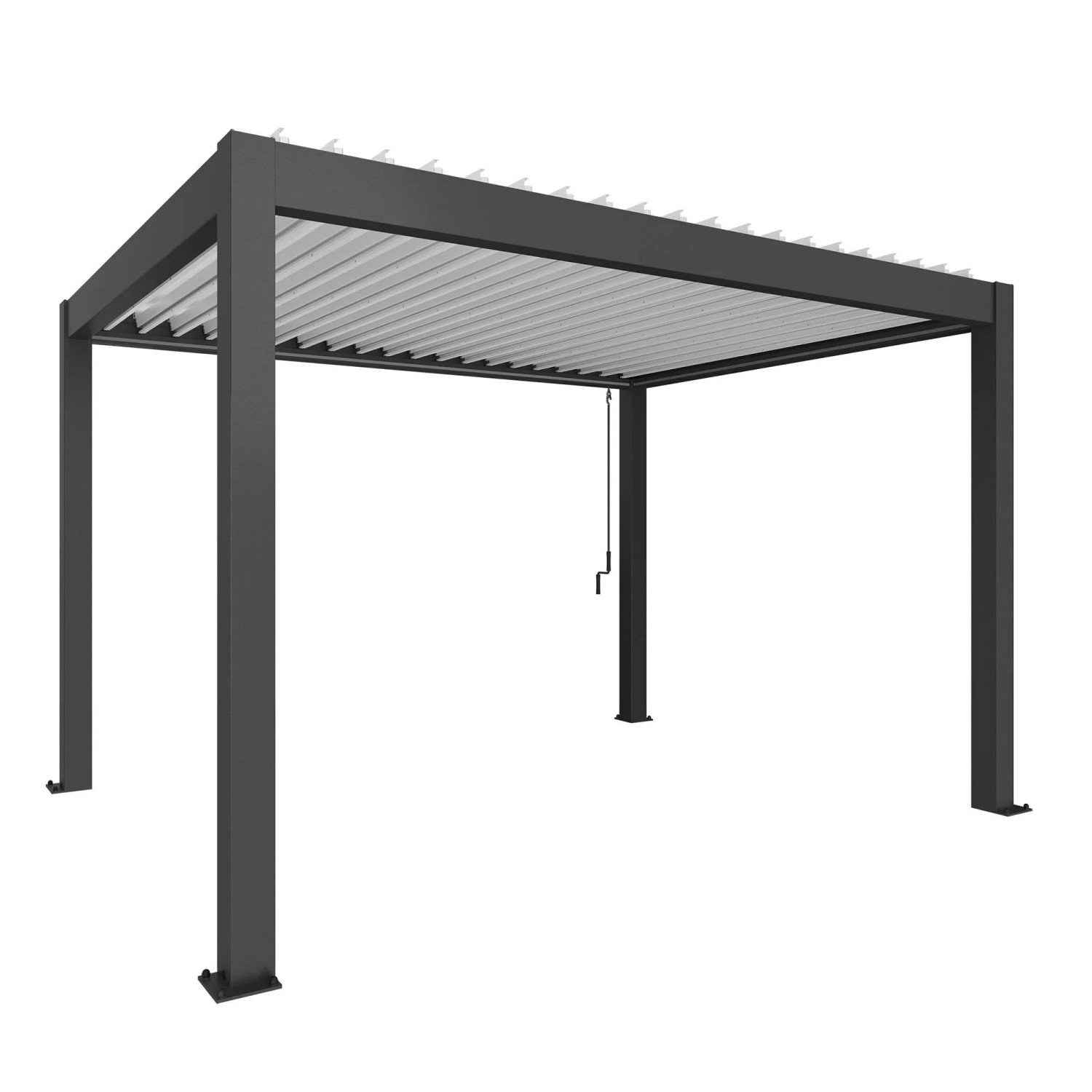 Biohort Pergola 4 m x 3 m Dunkelgrau-Metallic/Weiß