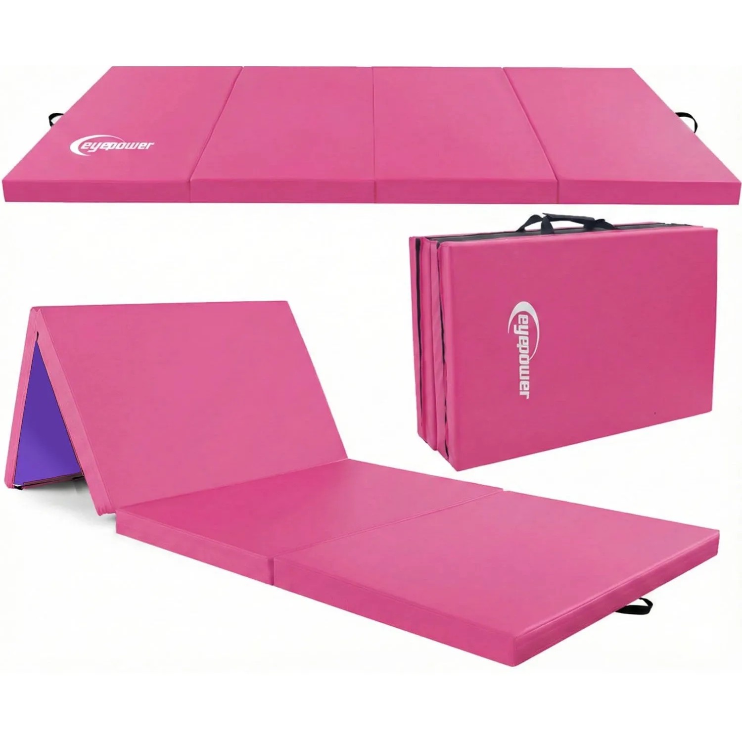 eyepower Gymnastikmatte Klappbar 180 x 60 x 5 cm Pink Aubergine