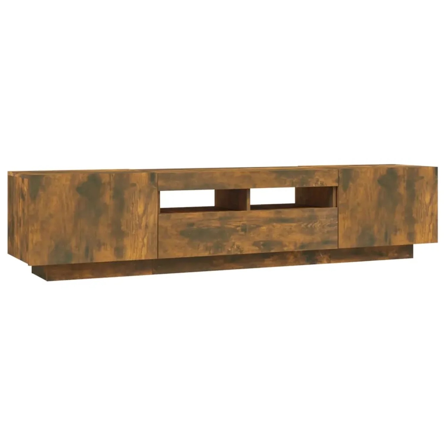 vidaXL 2-Tlg TV-Schrank-Set LED-Leuchten Räuchereiche Holzwerkstoff 3120167
