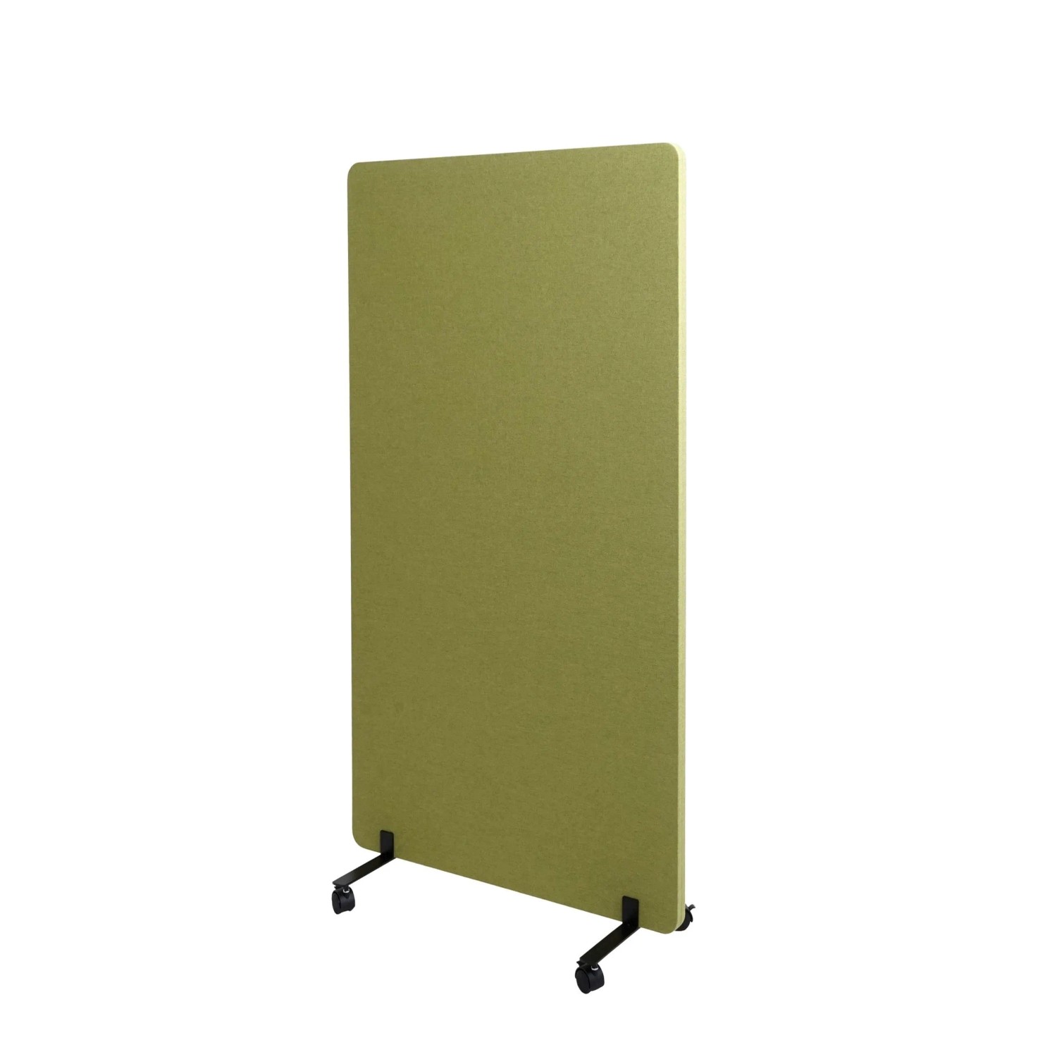 Proregal Akustik-Trennwand HxBxT 147x80x39 cm Doppelwandig Rollbar Stoff Grün Büro-Sichtschutz Raumteiler Pinnwand