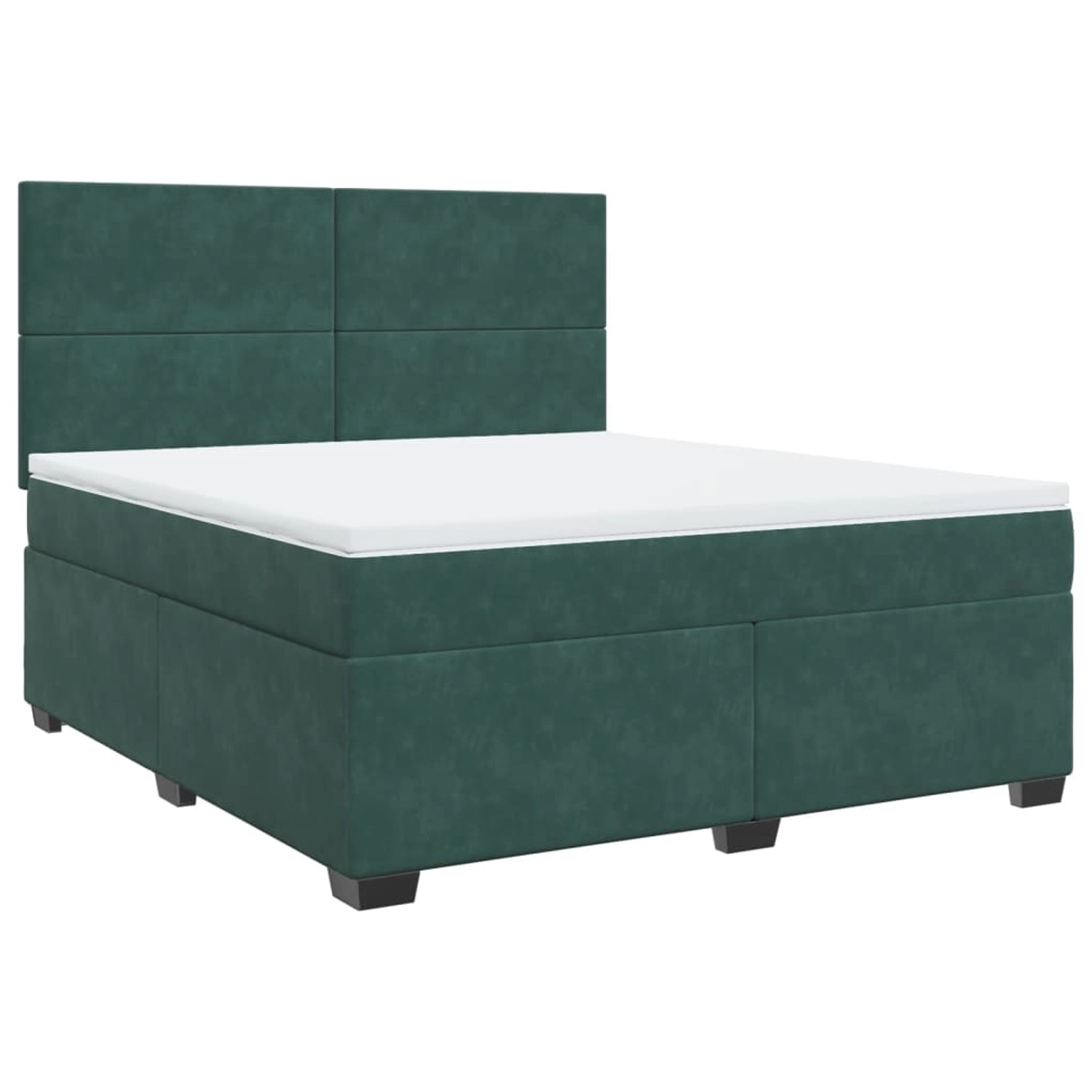 vidaXL Boxspringbett mit Matratze Dunkelgrün 180x200 cm Samt 3290975 günstig online kaufen