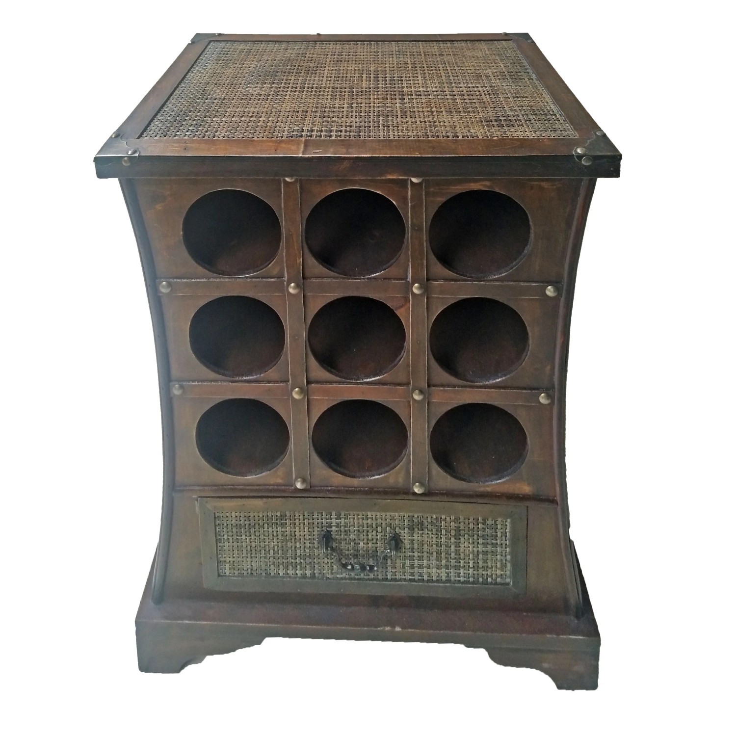 DELUKE Weinregal KUKO Im Kolonialstil Holz Dunkelbraun 58x46x29cm Weinständer Flaschenregal Weinbar Weinschrank