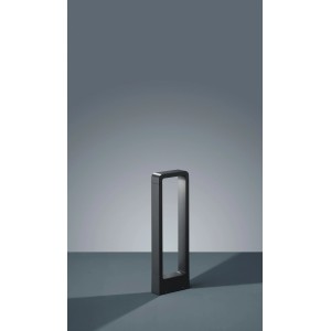 Trio LED-Sockelleuchte Reno, anthrazitfarbene Rahmenleuchte aus Aluguss, 50 cm hoch.