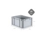 Graue PROREGAL Eurobox Nextgen Economy, 20 Liter, mit Griffen und Scharnierdeckel. Ideal zur Aufbewahrung.