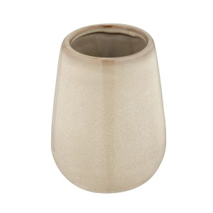 Beiger Wenko Zahnputzbecher Sirmione aus Keramik, Ø 8 cm.