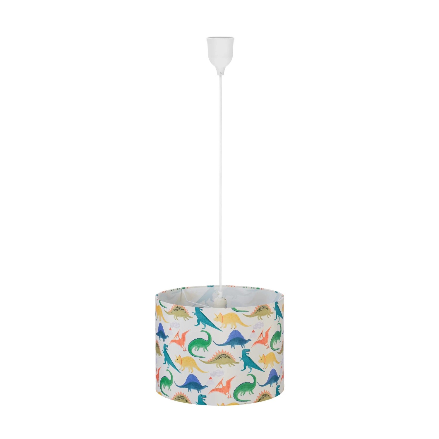 Relaxdays Hängelampe Kunststoff Bunt Mit Dino-Motiven Höhenverstellbar 145 cm x 35 cm 0,6 kg
