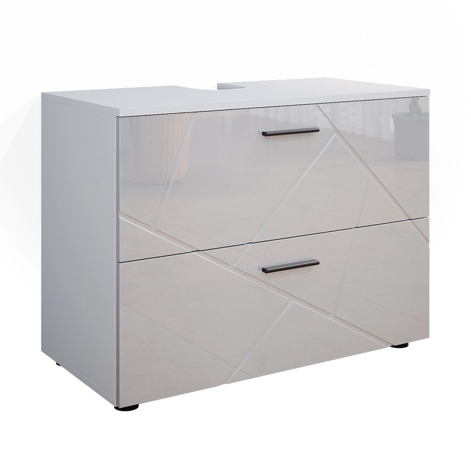 Vicco Waschbeckenunterschrank Irma Weiß Hochglanz 80 x 59 cm