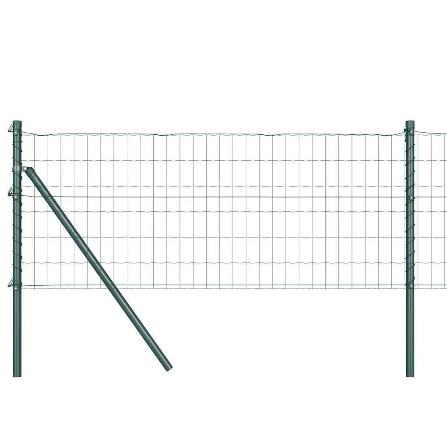 vidaXL Zaun mit Pfosten Grün 0,4 x 25 m Stahl und PVC 3350321 günstig online kaufen