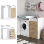 Vicco Waschmaschinenschrank Alf, weiß/Eiche, 116x98 cm, mit 4 Schubladen. Badregal für mehr Stauraum.