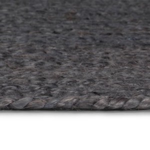 vidaXL Teppich Handgefertigt Jute Rund 150 cm Dunkelgrau 133667