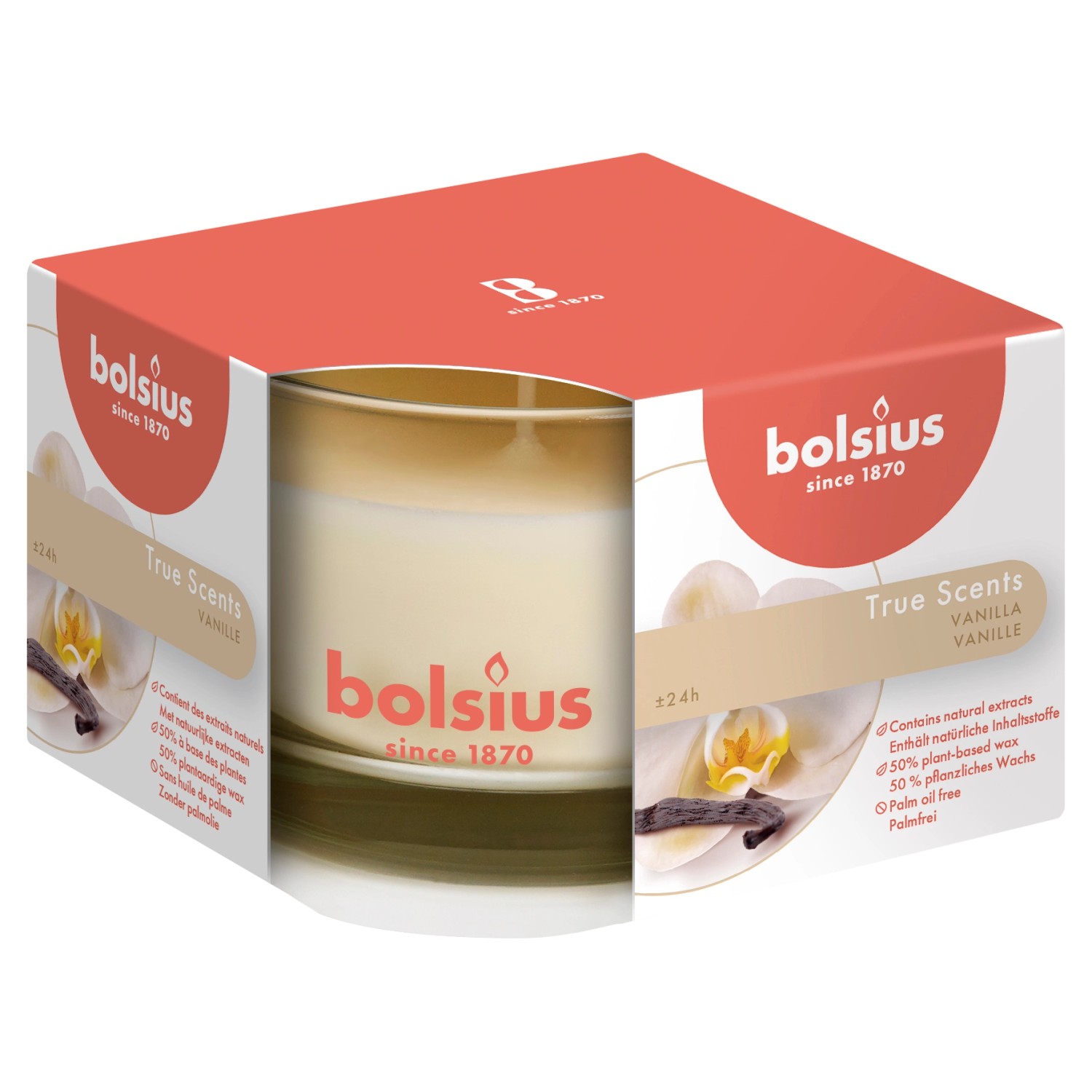 Bolsius True Scents Duftglas Medium 63/90mm Vanille