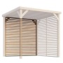 Karibu Seitenwand Lamellen Optik für Pavillon Kvadrat, 231x231 cm, Naturholz.