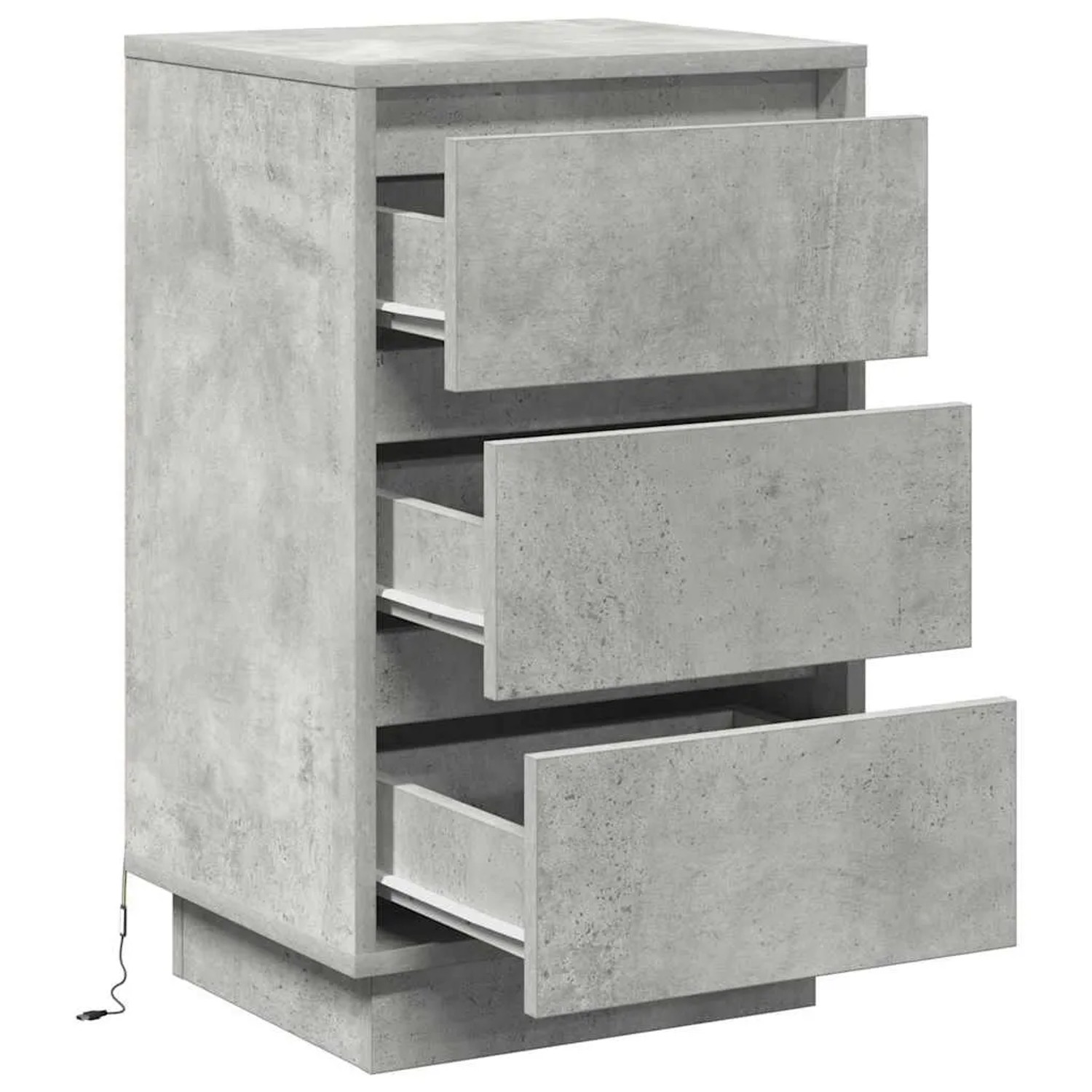 vidaXL Nachttisch mit Beton Grau 39 x 34,5 x 65 cm Holzwerkstoff 869629_5