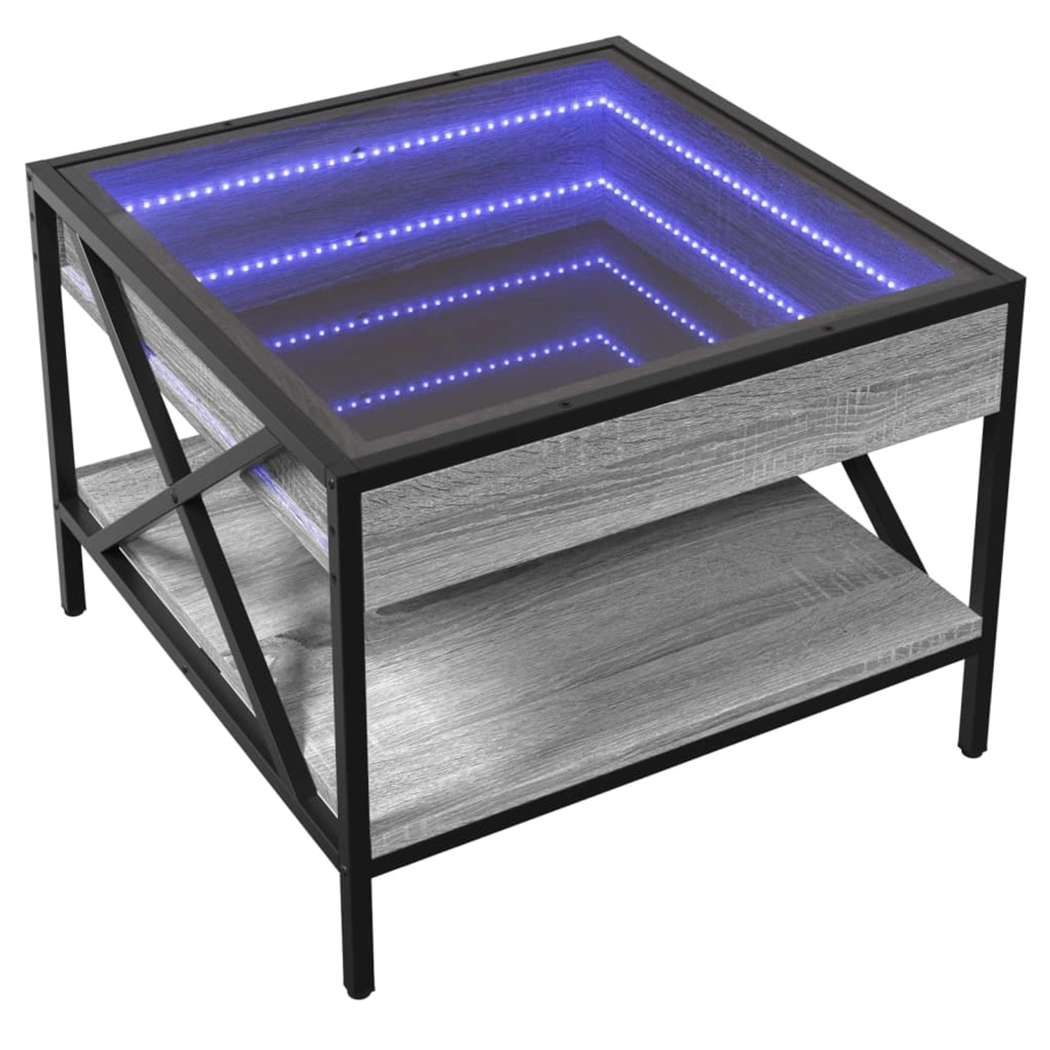 vidaXL Couchtisch mit Infinity-LED Grau Sonoma 50x50x38 cm 847700 günstig online kaufen