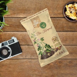 Dr.Soil Kompost 1L Beutel zur Bodenanreicherung. Bio Kompost für Zimmer- und Gartenpflanzen.