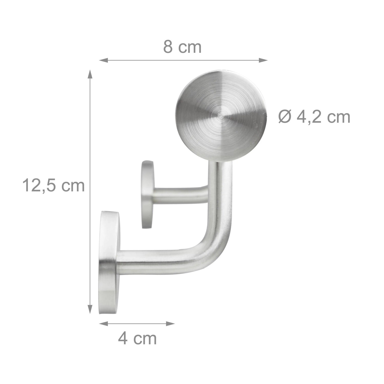 Relaxdays Handlauf Edelstahl Silber Mit Wandhalterung 100 cm_5