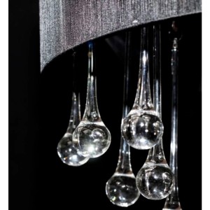 Schwarzer Kristall Kronleuchter mit 85 Glas Kristallen, Lampen & Leuchten für stilvolle Beleuchtung.