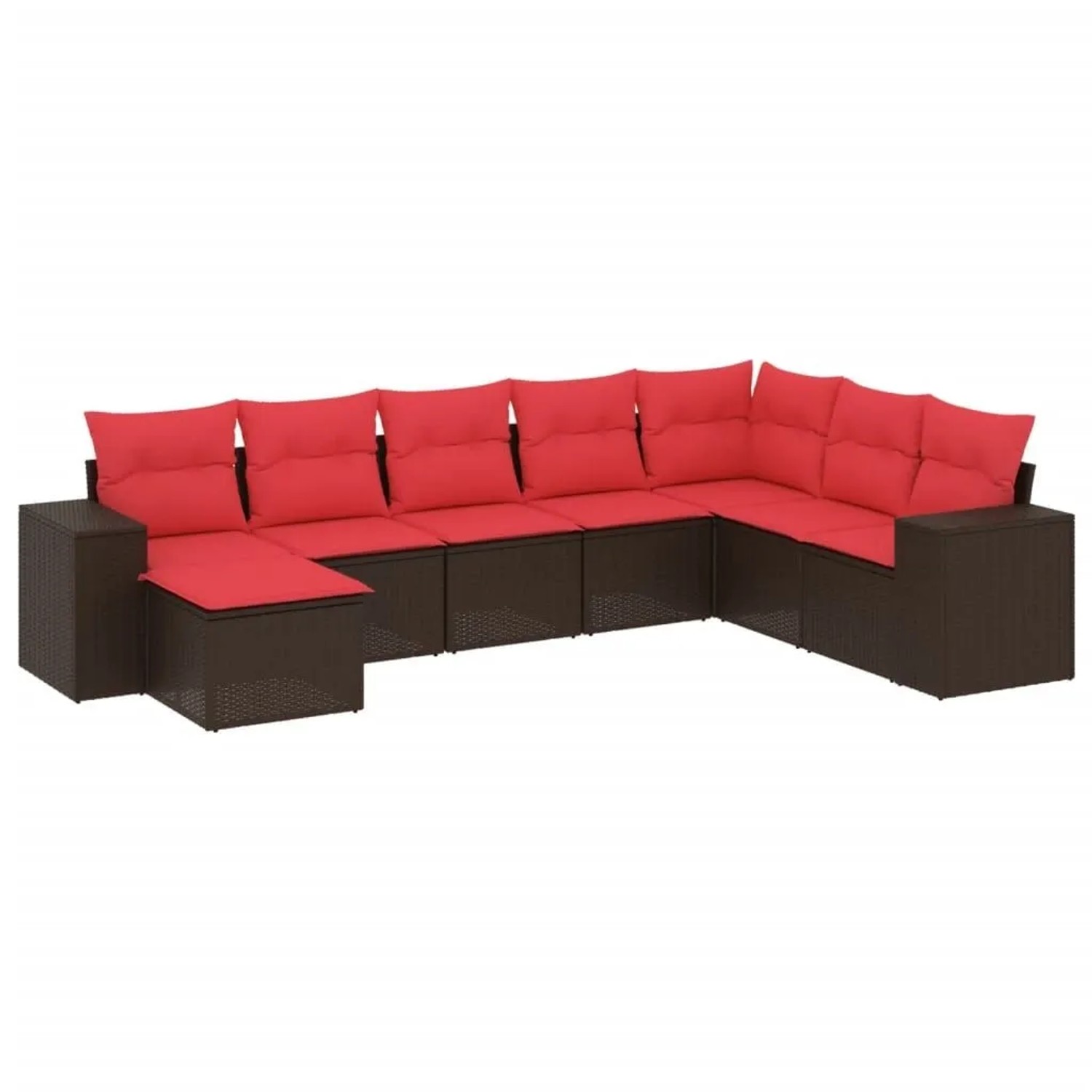 vidaXL 8-Tlg Gartensofa-Set mit Kissen Braun Polyrattan 3222963 günstig online kaufen