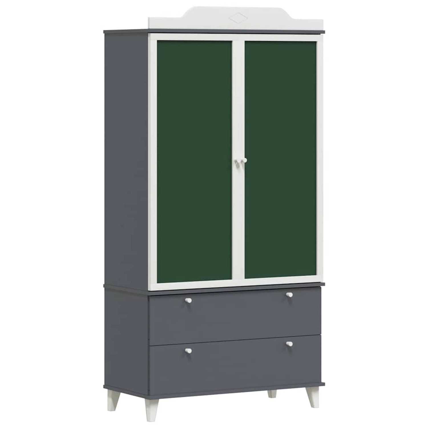 vidaXL Kreidetafel Kleiderschrank mit Tür Grau und Weiß Holzwerkstoff 42003 günstig online kaufen